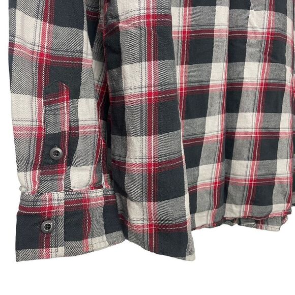 Elixir Black Gray Res Plaid Button Down/Up Long Sleeve Shirt 100% cotton XXL - Picture 4 of 9